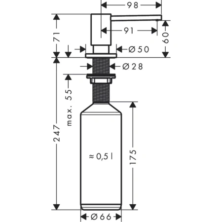 дозатор 500 мл hansgrohe a41 40438340