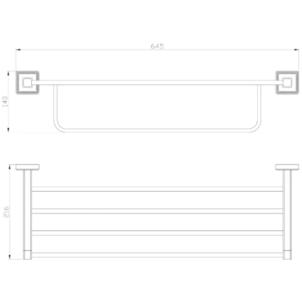Полка для полотенец Wonzon & Woghand Roma WW-7281 64,5 см, бронза