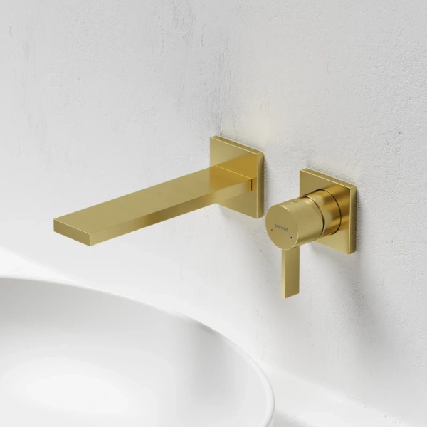 смеситель для раковины sancos linn sc9021bg встраиваемый, золотой матовый