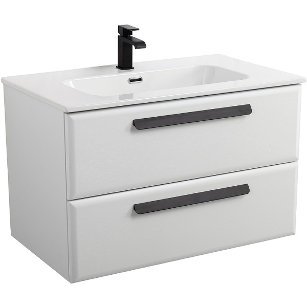 тумба под раковину cezares eco-cer-n 80 eco-cer-n-800-2c-so-bl подвесная bianco lucido без ручек
