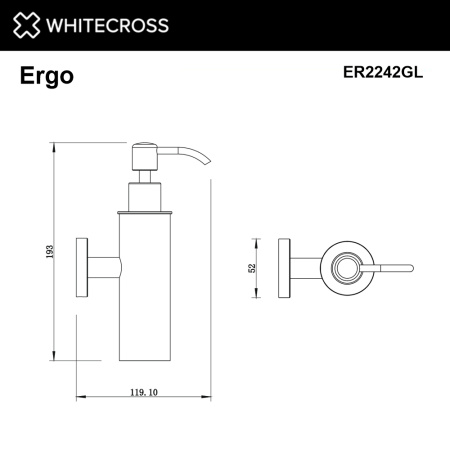 дозатор для жидкого мыла whitecross ergo er2242gl настенный, золото