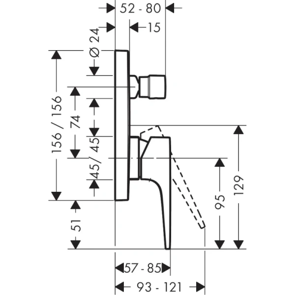 смеситель для ванны hansgrohe metropol 32546000