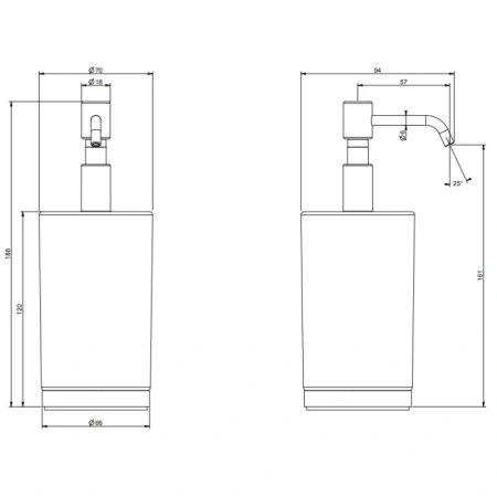 дозатор для жидкого мыла gessi emporio 38839#031 настольный, сатинированное стекло, цвет хром