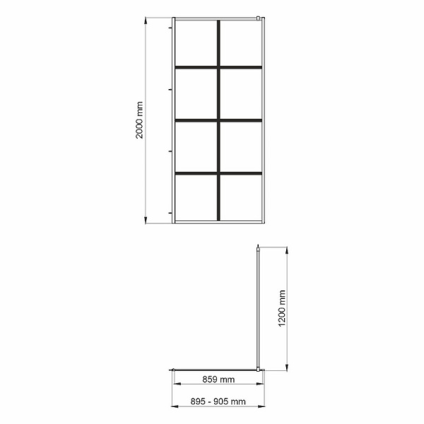 душевая перегородка wasserkraft glan 90 66w39 профиль цвет черный матовый стекло прозрачное