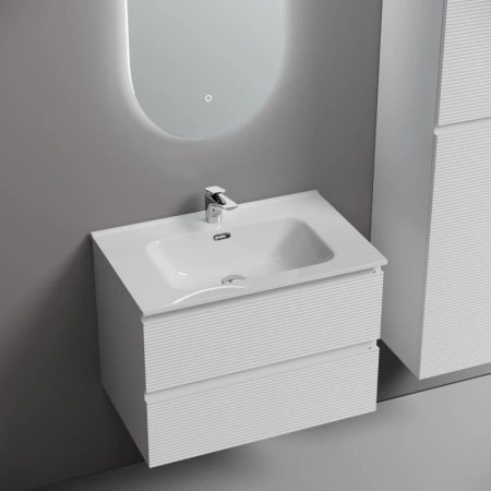 тумба под раковину sancos folk fl70w 69 см, подвесная, белый матовый