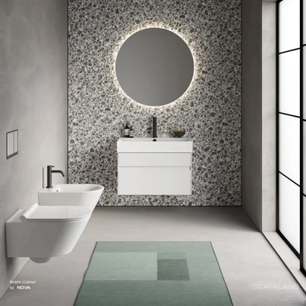 раковина catalano premium 0220800001 80x47 см, накладная, подвесная, белый глянец