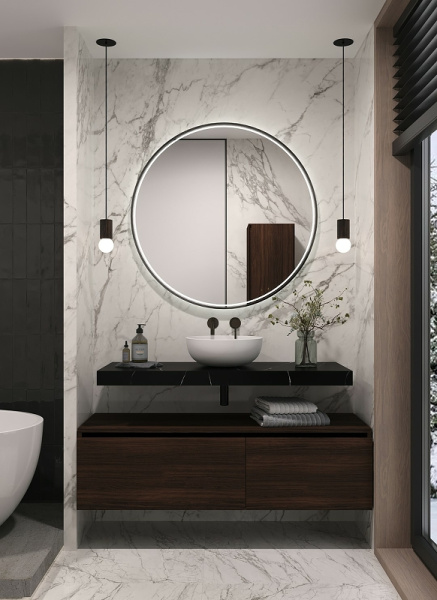 столешница под раковину boheme armadi art flat 120 869-120-nm черный мрамор