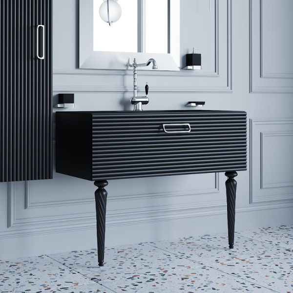 тумба под раковину boheme armadi art vallessi avangarde linea 80 842-080-bcr подвесная черная хром