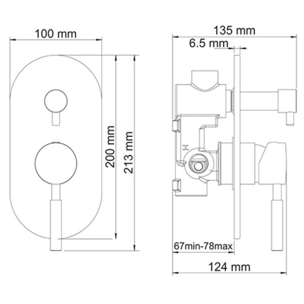 смеситель для душа, wasserkraft main 4141 цвет хром