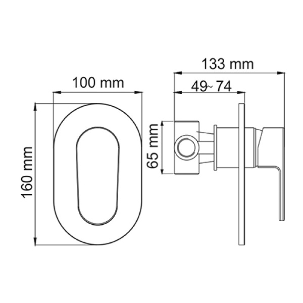 смеситель для душа, wasserkraft donau 5351 цвет хром