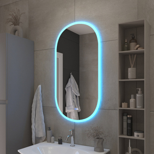 зеркало cezares ellisse 50 czr-spc-els-500-950-rgb-tch с подсветкой с сенсорным выключателем и функцией памяти