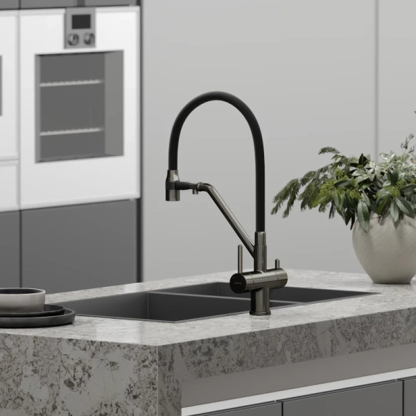 смеситель для кухни sancos dora sc4003gg вороненая сталь черный