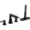 Смеситель Hansgrohe Finoris 76444670 на борт ванны, на 4 отверстия, с ручным душем, излив 15,2 см, матовый черный