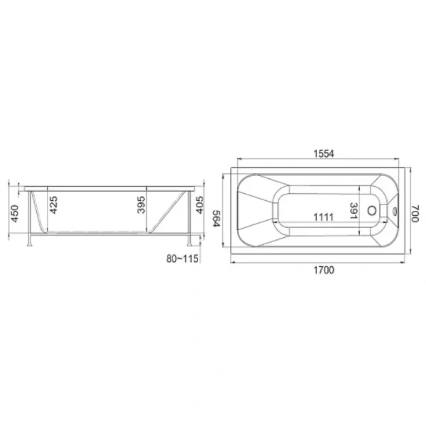 акриловая ванна jacob delafon trocadero e6d353ru-00 170x70 см, белый акриловая ванна jacob delafon trocadero e6d353ru-00 170x70 см, белый