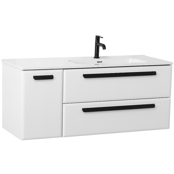 тумба под раковину cezares eco-cer-n 120 r eco-cer-n-1200-2c-1a-so-bl-r подвесная bianco lucido без ручек