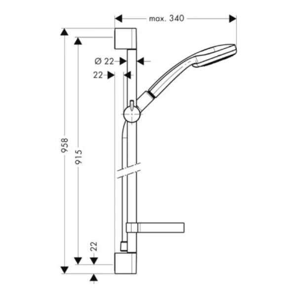 душевой гарнитур hansgrohe croma 100 27774000
