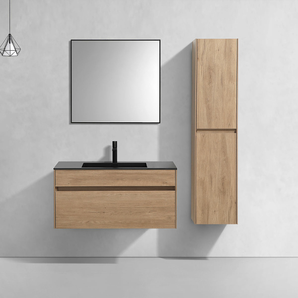 тумба под раковину vincea chiara 100 vmc-2c100no подвесная n.oak