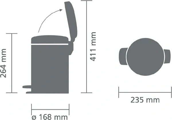 Мусорное ведро Brabantia NewIcon 304408 3 л, шампань