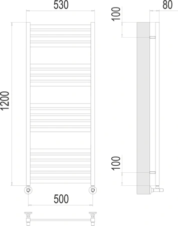 полотенцесушитель водяной terminus тоскана п19 500х1200 4670078530882
