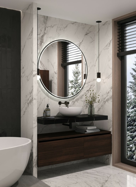 столешница под раковину boheme armadi art flat 100 869-100-nm черный мрамор