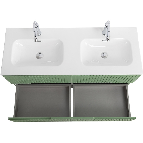 тумба под раковину cezares duet-n 120 duet-n-1200-4c-so-2-ps-p подвесная фисташковый софт