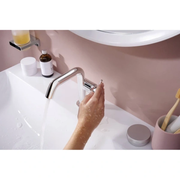 смеситель для раковины с донным клапаном coolstart hansgrohe tecturis s 73320000