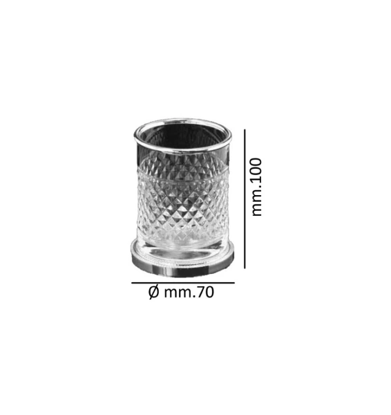 Стакан для зубных щеток Boheme Aura 10252-CR настольный, хром