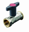 Кран шаровой, Optibal P, для обвязки насоса, DN-32, 1 1/4", 1 1/2", ВНГ, PN, бар-10, никелированный, с обратным клапаном, устанавливается перед насо