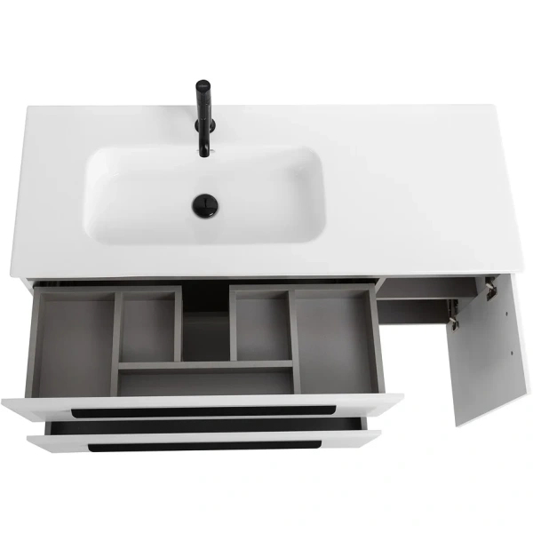 тумба под раковину cezares eco eco-cer-n-1200-2c-1a-so-bl-l 120 см l, подвесная, bianco lucido