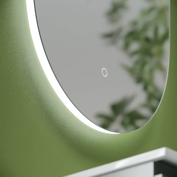 зеркало sancos oval 45 ov45c с подсветкой с сенсорным выключателем и диммером