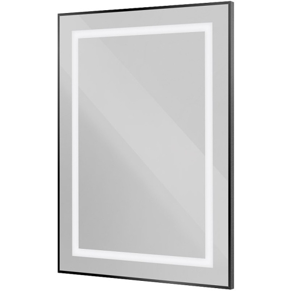 зеркало belbagno kraft 60 spc-kraft-600-800-sens-nero с подсветкой черное с сенсорным выключателем
