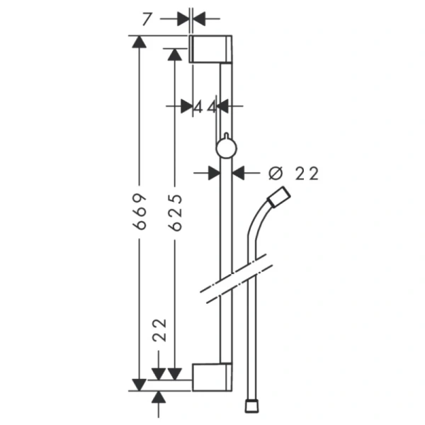 душевой гарнитур 66,9 см hansgrohe croma 26503000