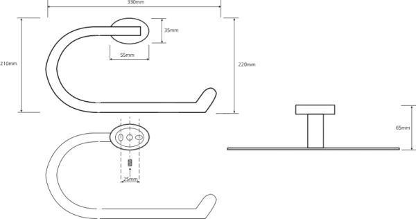 Полотенцедержатель Bemeta Oval 118404061