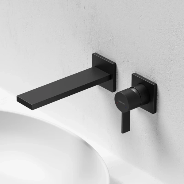 смеситель для раковины sancos linn sc9021mb встраиваемый, черный матовый
