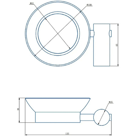 мыльница haiba hb8402-4 цвет бронза