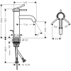 смеситель для раковины hansgrohe tecturis s 73310670 с донным клапаном, черный матовый