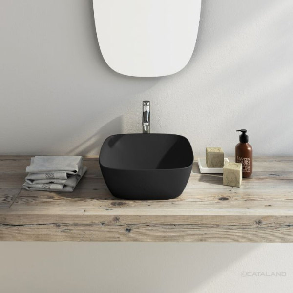 раковина catalano alvea 0622400022/140apgrlxns накладная, без отв., 40x40см, черный матовый