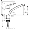 смеситель для кухни 120, coolstart eco hansgrohe logis 71837000, хром