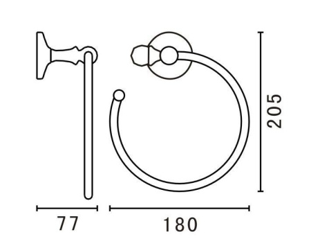 полотенцедержатель art&max antic crystal am-2680sj-br (am-e-2680sj-br)