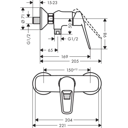 смеситель для душа hansgrohe novus loop 71360000