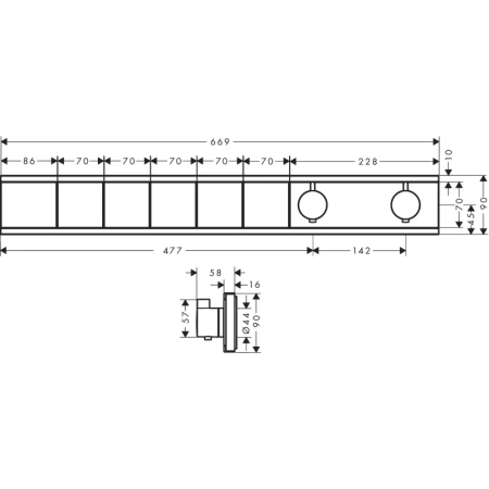 термостат для 5 потребителей hansgrohe rainselect 15384700