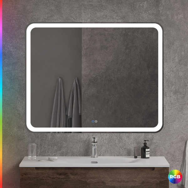 зеркало cezares multicolore 100 czr-spc-mc-1000-800-rgb-tch с подсветкой с сенсорным выключателем и функцией памяти