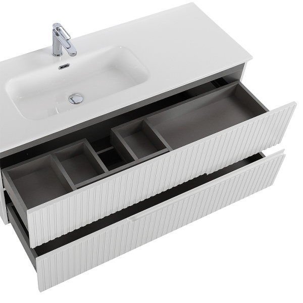 тумба под раковину cezares duet-n 120 l duet-n-1200-2c-so-bl-l подвесная bianco lucido