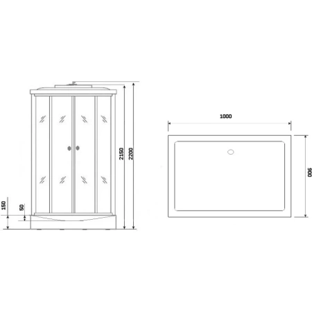 душевая кабина niagara luxe ng-7714g 100x90 с гидромассажем