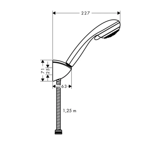душевой набор 1,25 м, ½’ hansgrohe crometta 85 vario/porter'c 27558000