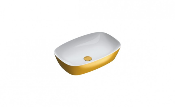 Накладная раковина в ванную 60 см Catalano Gold & Silver 160APGRLXB0 белый/золото