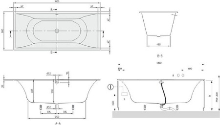 квариловая ванна villeroy & boch la belle ubq180lab2v-01