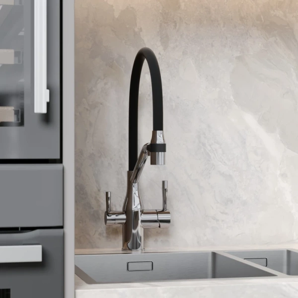 смеситель для кухни sancos orta sc4008ch хром черный