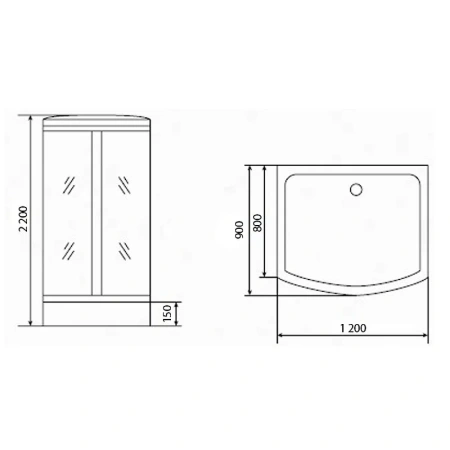 душевая кабина timo standart t-6615bf 120х90
