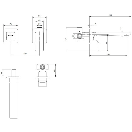 смеситель для раковины без донного клапана villeroy & boch subway 3.0 tvw11200700076